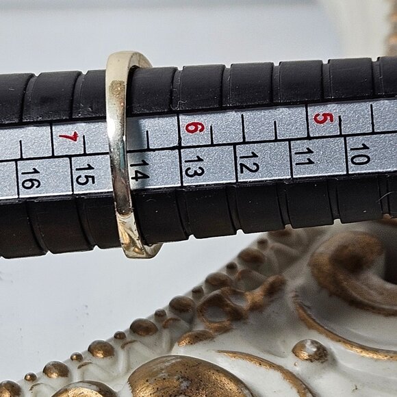 Sterling Silver Ring with Blue Lab Created Stone - Picture 8 of 8